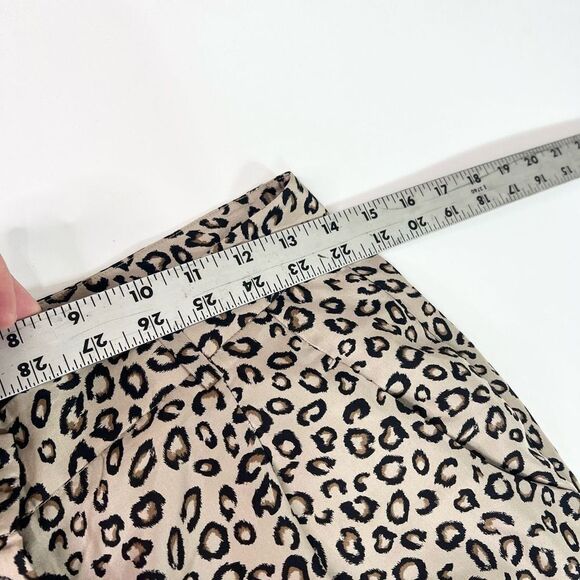 Theory Dress Pants Women's 0 Beige Silk Animal Print Pleated Tapered Leg - Picture 8 of 12